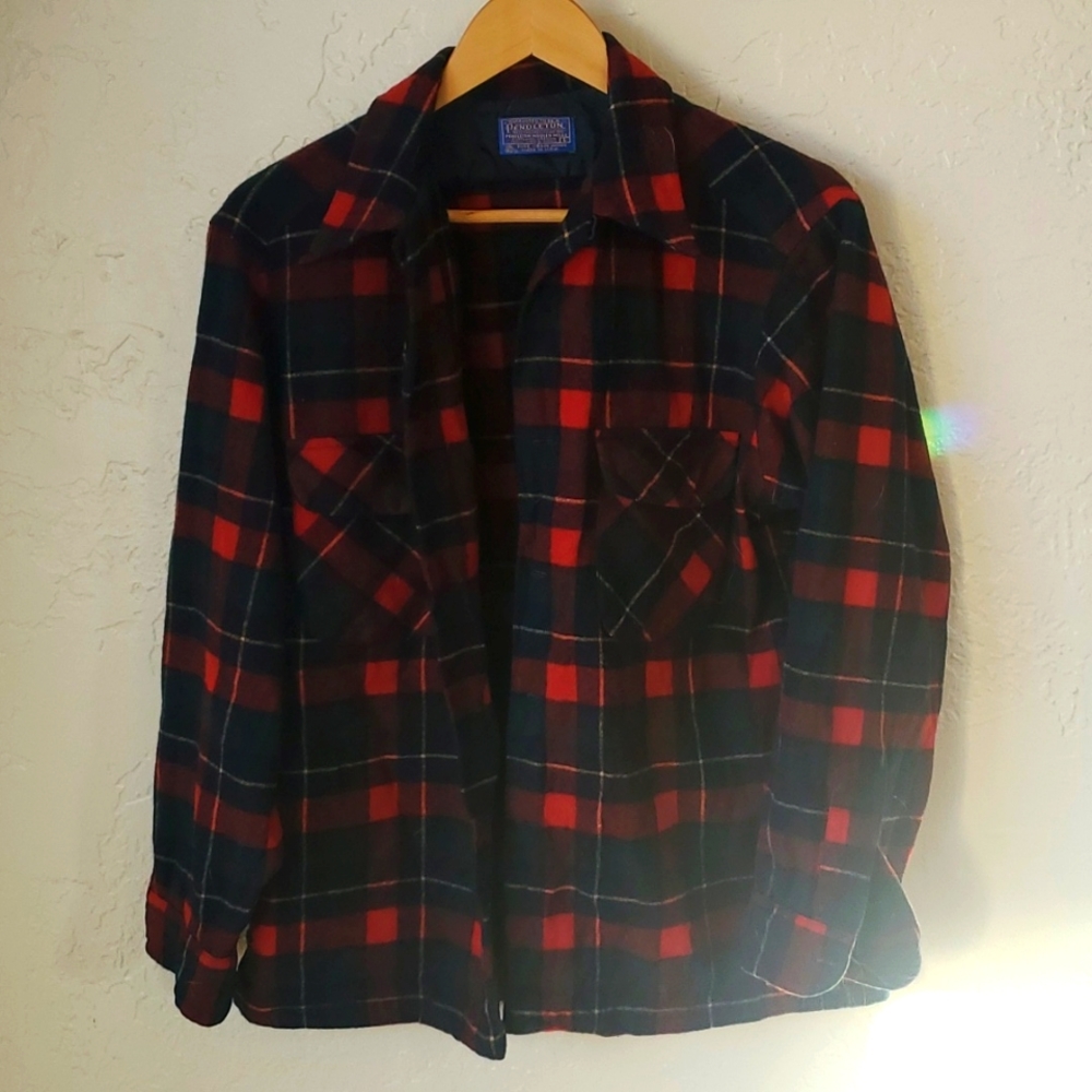 Pendleton Virgin Wool Flannel Button-Up Shirt - image 1